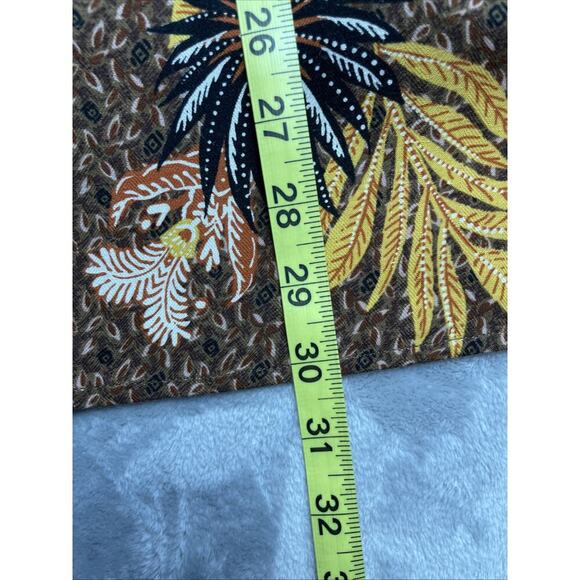 Tasso Elba Silk Blend Shirt Mens XL Brown Tropical Leaf Short Sleeve Button Up - Picture 8 of 8